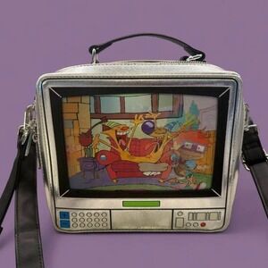 Loungefly Nickelodeon Retro TV Triple Lenticular Crossbody Bag Remote Coin Purse